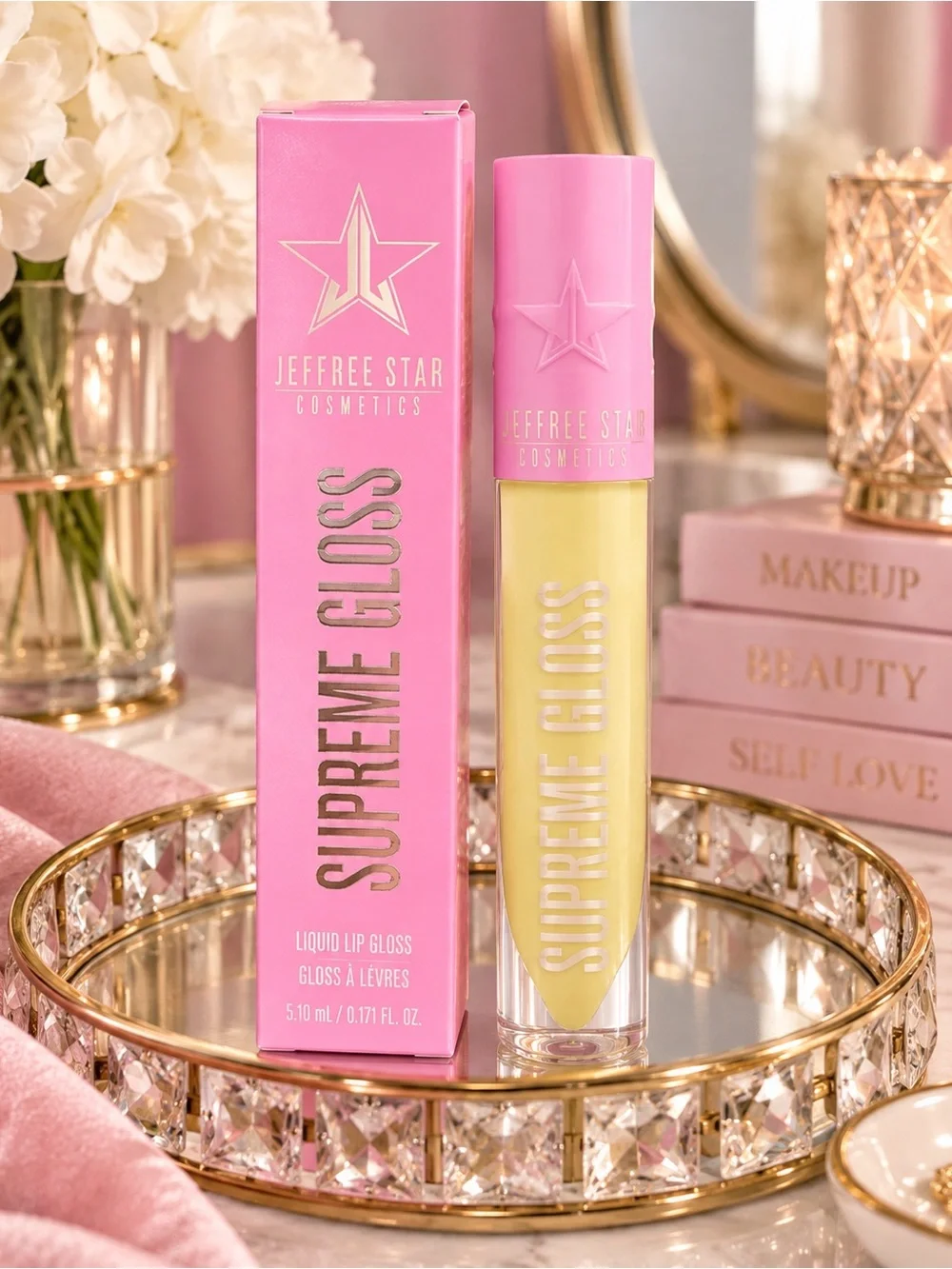 JEFFREE STAR Supreme Gloss Lip Gloss Urethra Pale Yellow Full Size Vegan NIB